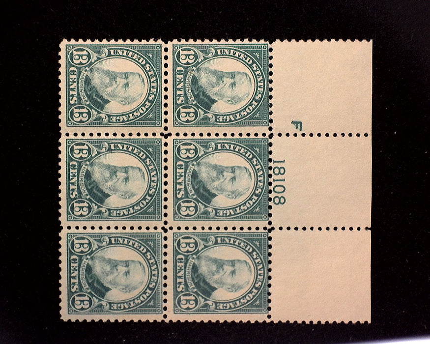 #622 Mint 13 cent Harrison plate block of six PL#18108 F NH US Stamp