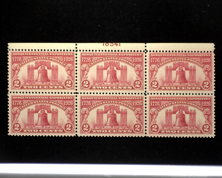 #627 Mint 2 cent Sesquicentennial plate block of six PL#18541 F/VF NH US Stamp