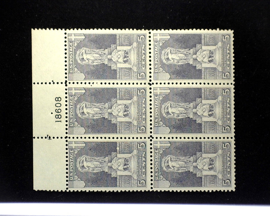 #628 Mint 5 cent Ericsson plate block of six PL#18608 Vf/Xf NH US Stamp