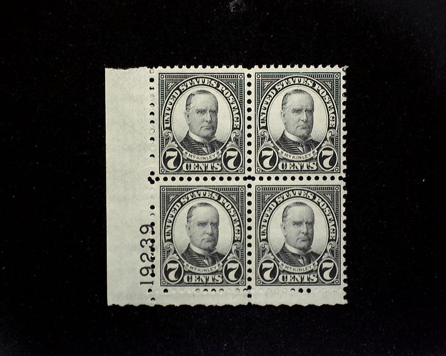 #639 Mint 7 cent McKinley plate block of four PL#19239 VF NH US Stamp