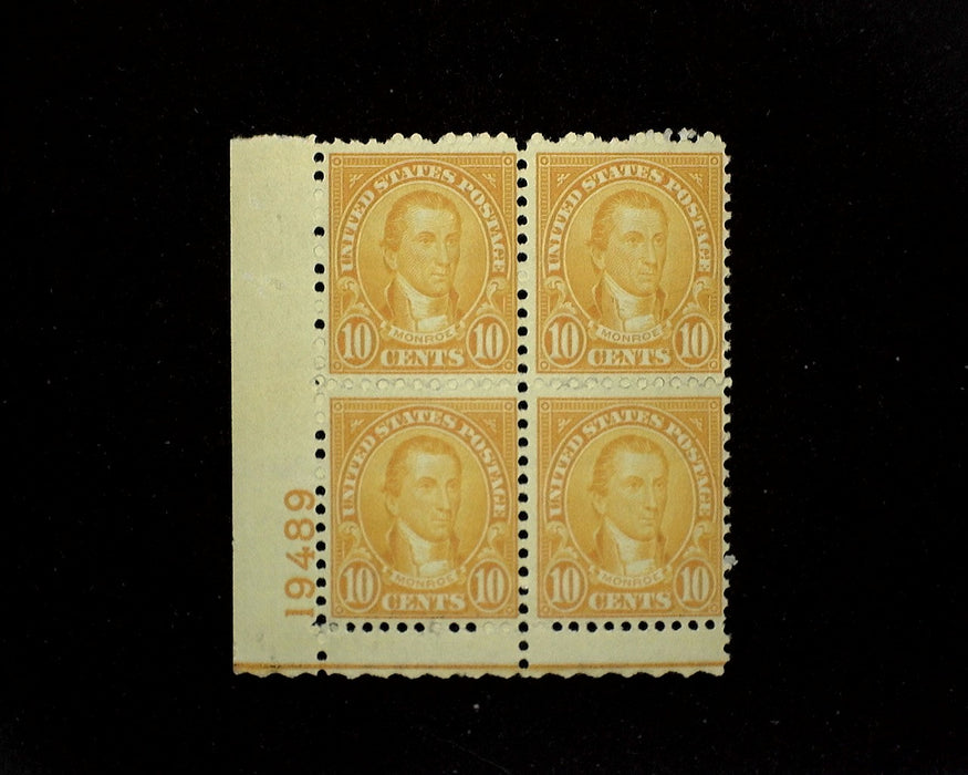 #642 Mint 10 cent Monroe plate block of four PL#19489 F NH US Stamp
