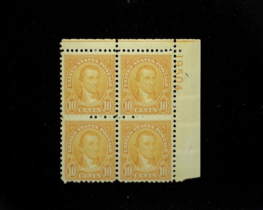 #642 Mint 10 cent Monroe plate block of four PL#19504 F/VF NH US Stamp