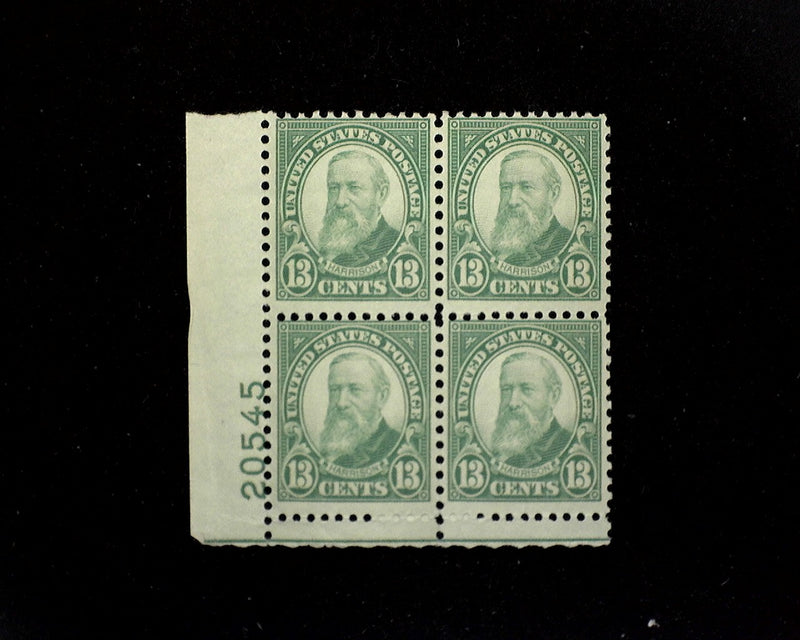 #694 Mint 13 cent Harrison plate block of four PL#20545 F NH US Stamp