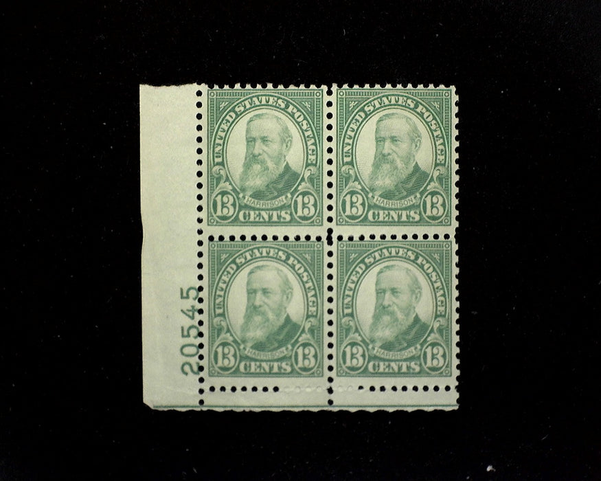 #694 Mint 13 cent Harrison plate block of four PL#20545 F NH US Stamp