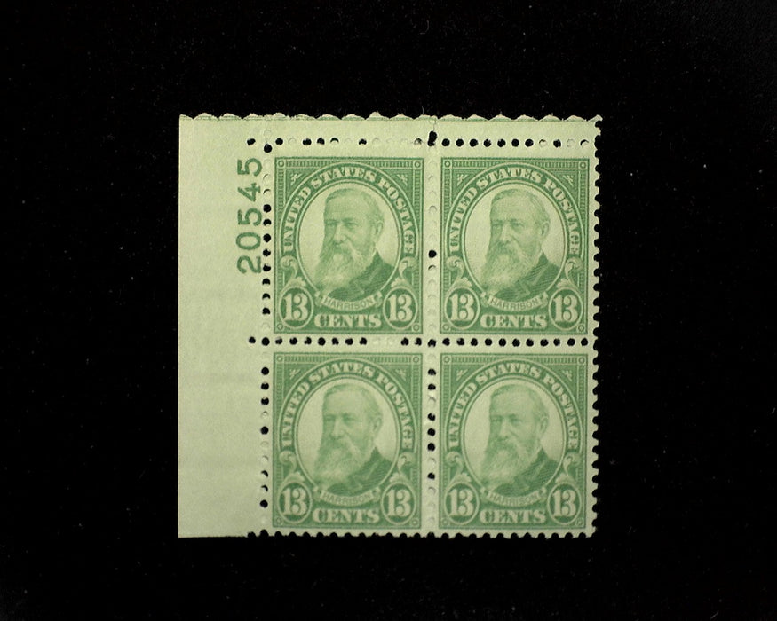 #694 Mint 13 cent Harrison plate block of four PL#20545 VF NH US Stamp