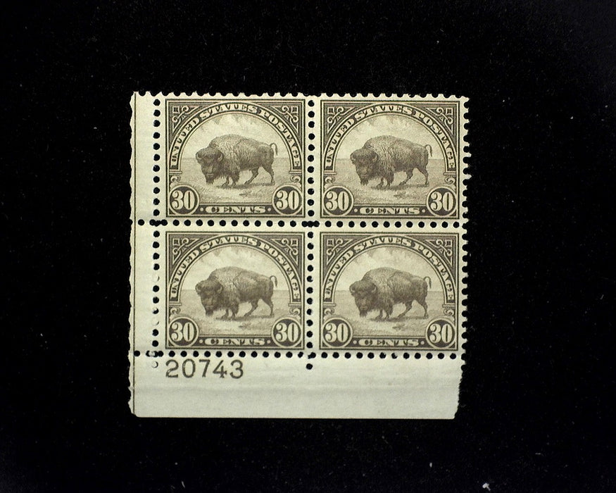 #700 Mint 30 cent Buffalo plate block of four PL# 20743 F/VF LH US Stamp