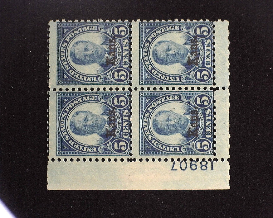 #663 Mint 5 cent Kansas plate block of four PL#18907 AVG LH US Stamp