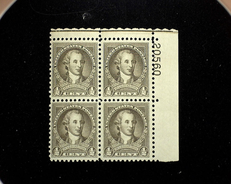 #704 Mint Half Cent Washington Bicentennial plate block of four PL# 20560 VF NH US Stamp