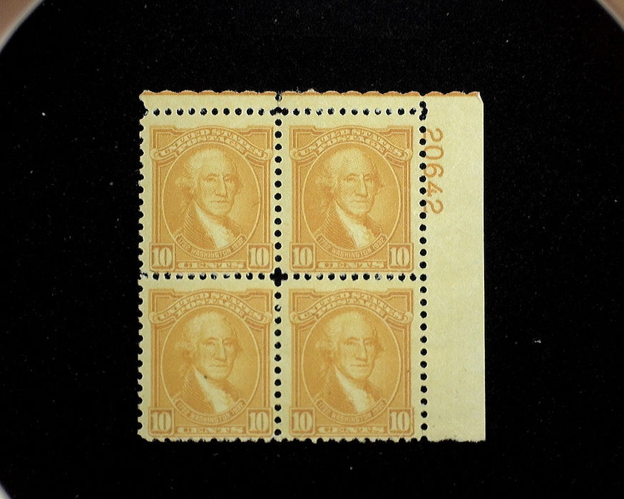 #715 Mint 10 cent Washington Bicentennial plate block of four PL#20642 F/VF NH US Stamp