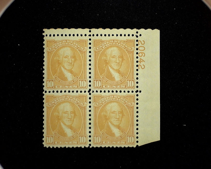 #715 Mint 10 cent Washington Bicentennial plate block of four PL#20642 VF NH US Stamp