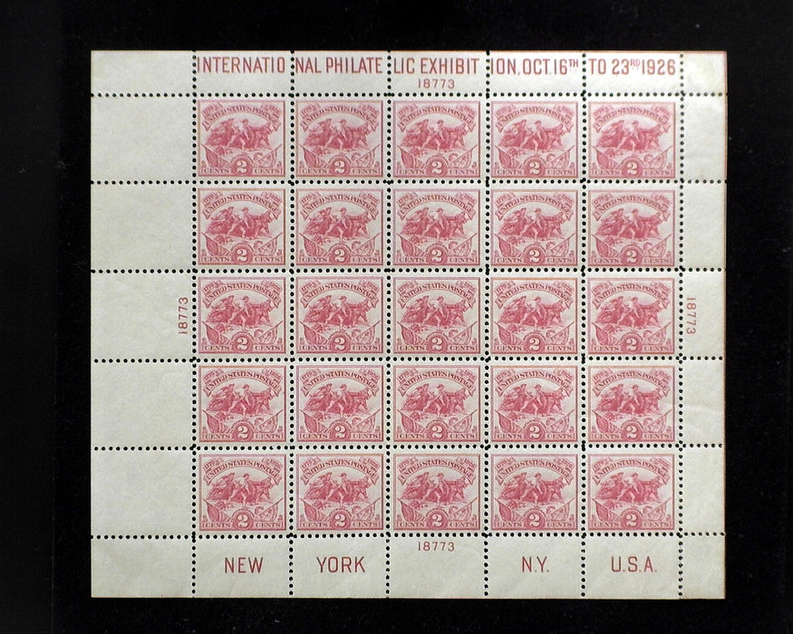#630 MNH 1926 White plains souvenir sheet Fresh sheet Vf/Xf US Stamp
