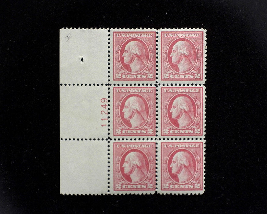 #527 MLH 2 cent Carmine Type V plate block VF US Stamp
