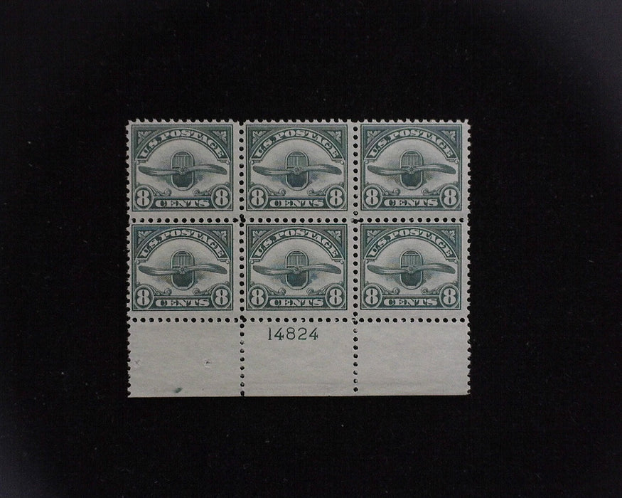 #C4 MNH 8 cent Airmail plate block Deep rich color F Plus US Stamp