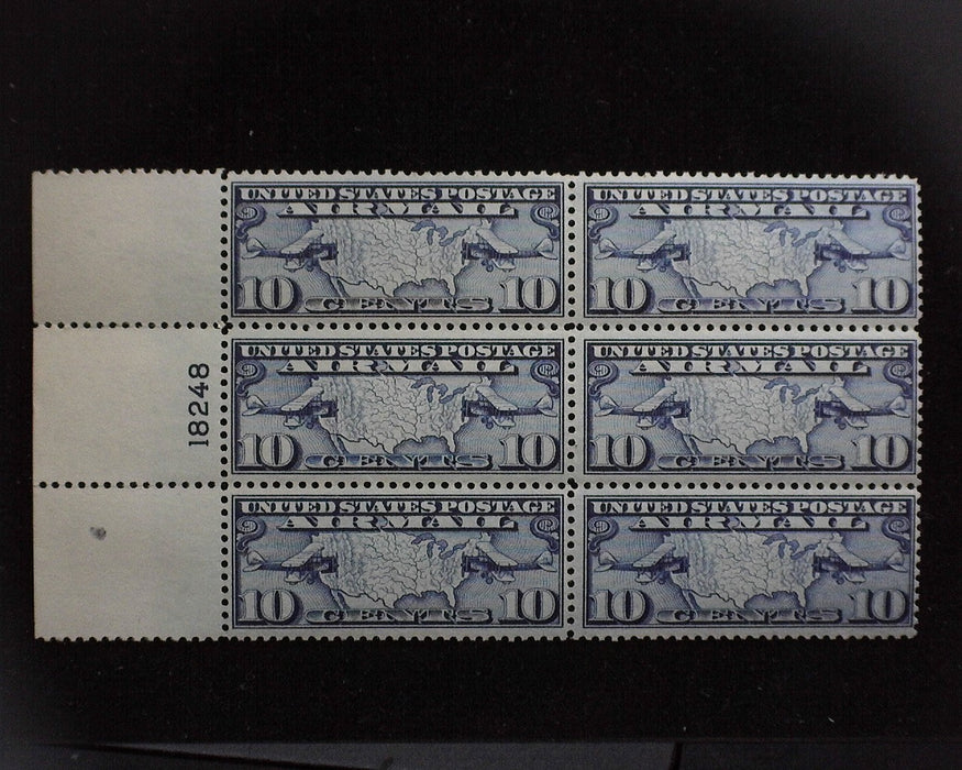 #C7 MNH 10 cent Maps Airmail plate block F US Stamp