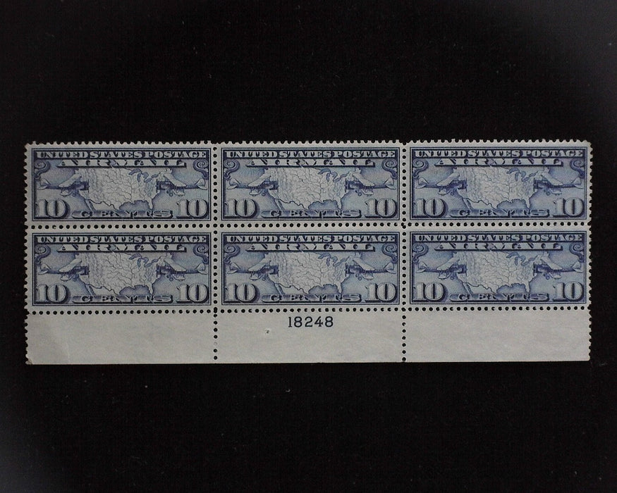 #C7 MNH 10 cent Maps Airmail plate block Choice XF US Stamp
