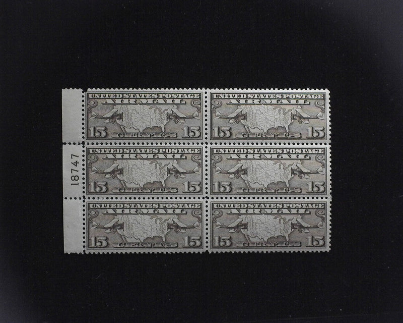 #C8 15c Maps Airmail plate block. Choice. Mint XF/S NH - US Stamp