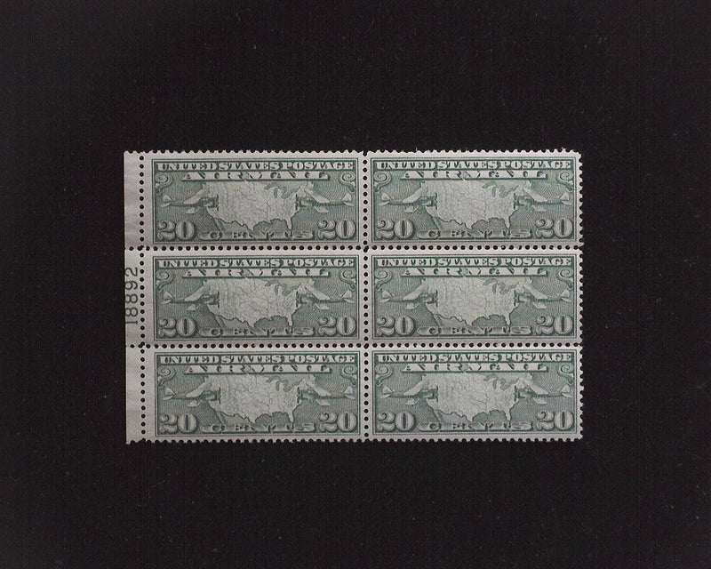 #C9 20c Maps Airmail plate block. Mint XF NH - US Stamp