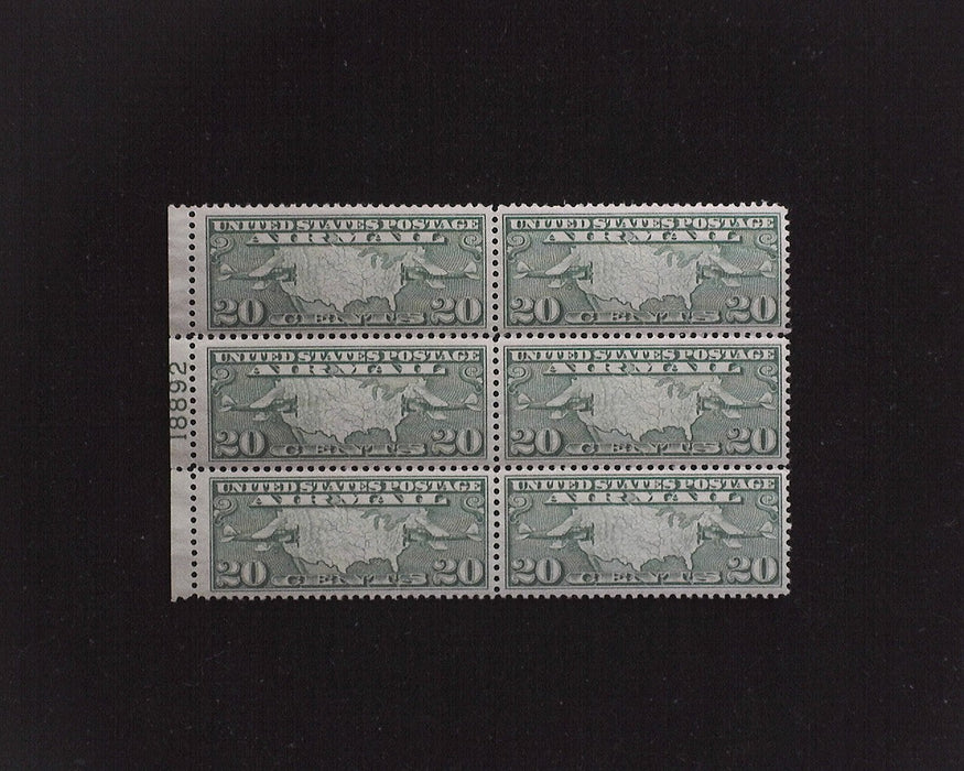 #C9 MNH 20 cent Maps Airmail plate block XF US Stamp