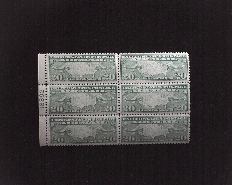#C9 20c Maps Airmail plate block. Mint XF NH - US Stamp
