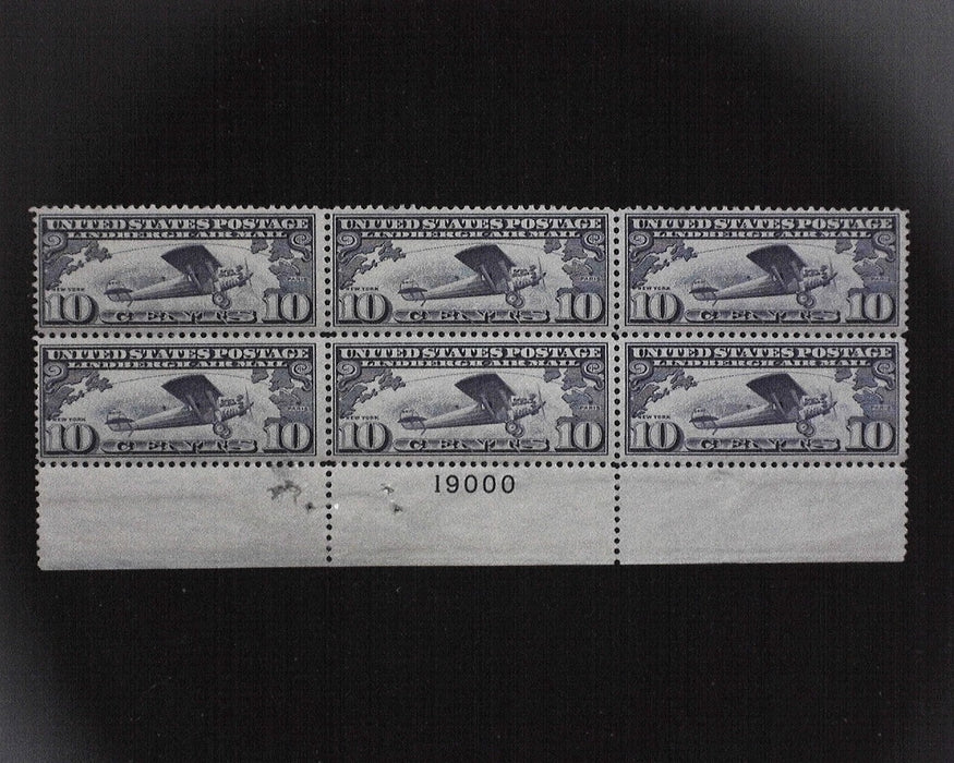 #C10 MNH 10 cent Lindbergh Airmail plate block VF US Stamp