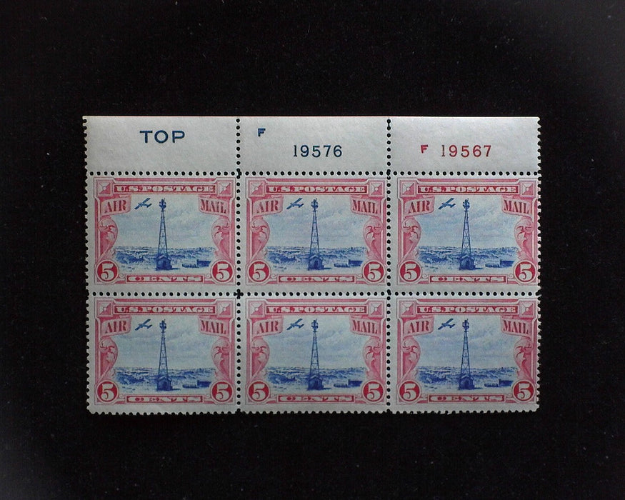 #C11 MNH 5 cent Beacon Airmail plate block F US Stamp
