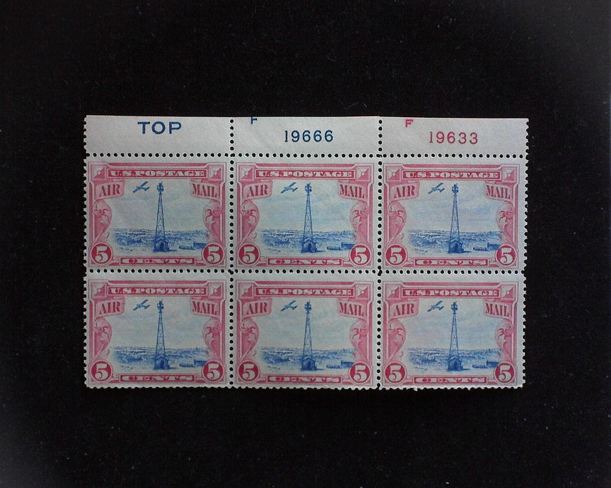 #C11 MNH 5 cent Beacon Airmail plate block F/VF US Stamp