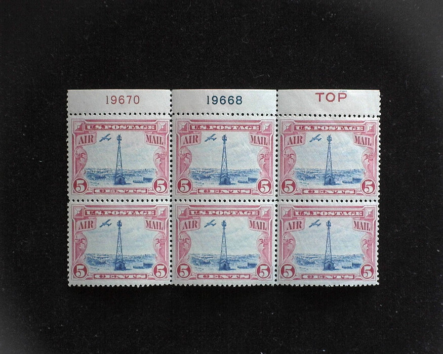 #C11 MNH 5 cent Beacon Airmail plate block F/VF US Stamp