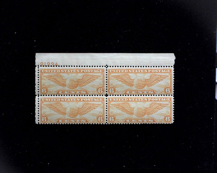 #C19 MNH 6 cent Winged Globe Airmail plate block F US Stamp