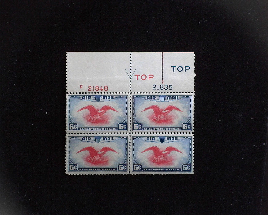#C23 MNH 6 cent Eagle Airmail plate block XF US Stamp