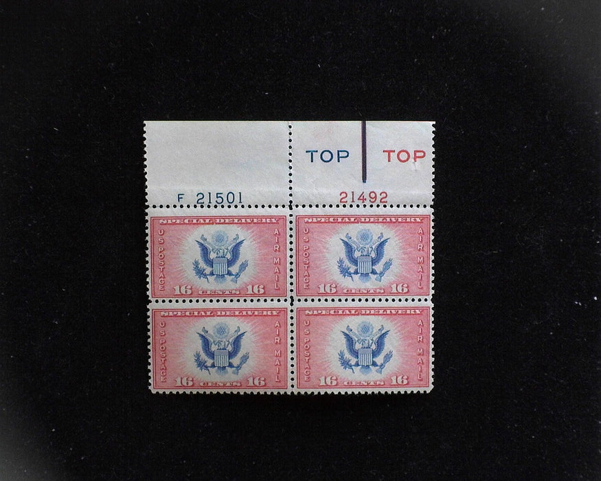 #CE2 MNH 16 cent Airmail Special Delivery plate block Type 4 F/VF US Stamp