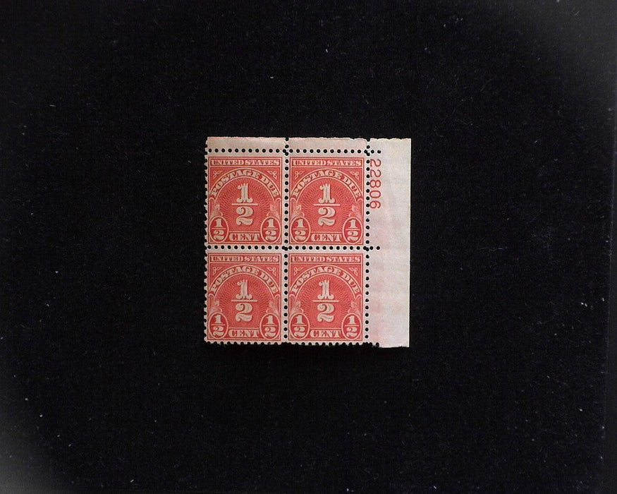 #J79 MNH Half cent Postage Due plate block F/VF US Stamp