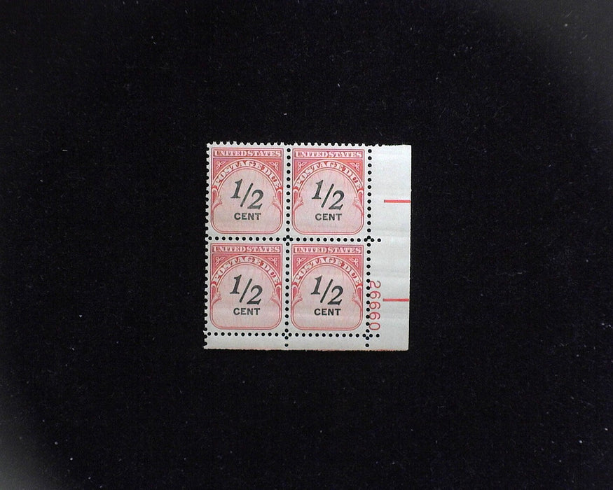 #J88 MNH Half cent Postage Due plate block XF US Stamp