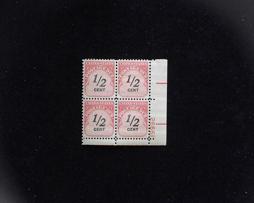 #J88 MNH Half cent Postage Due plate block XF US Stamp