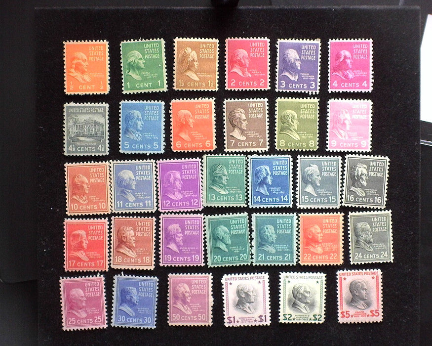 #803-834 1938 Prexy Outstanding hand chosen set. Fresh Mint F/VF NH US Stamp