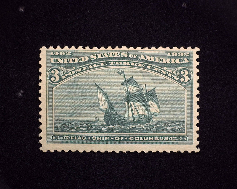 #232 MLH 3 cent Columbian Fresh F/VF US Stamp