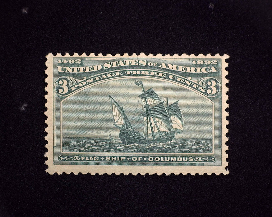 #232 MLH 3 cent Columbian Fresh F/VF US Stamp