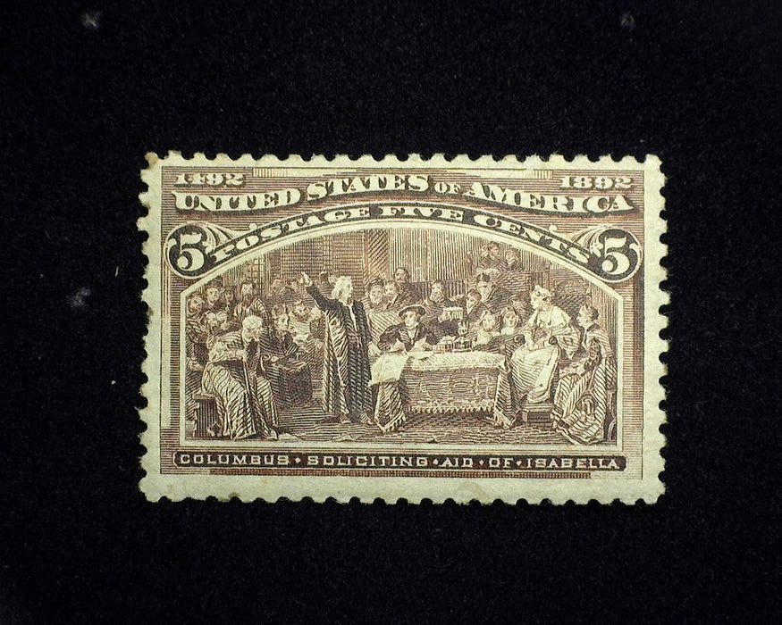#234 5 Cent Columbian Fresh. Short perf. Mint VF LH US Stamp