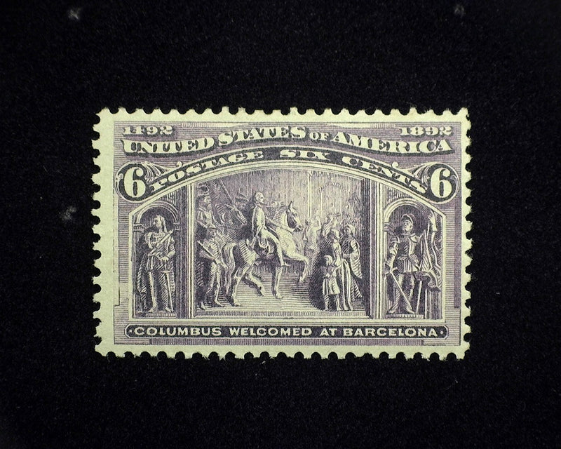 #235 6c Columbian Mint F LH -US Stamp