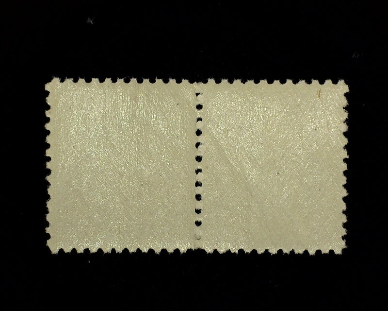 #525 1c Green horizontal pair with double impression on right stamp. Nice combo Cat $90.00 Mint F/VF NH US Stamp