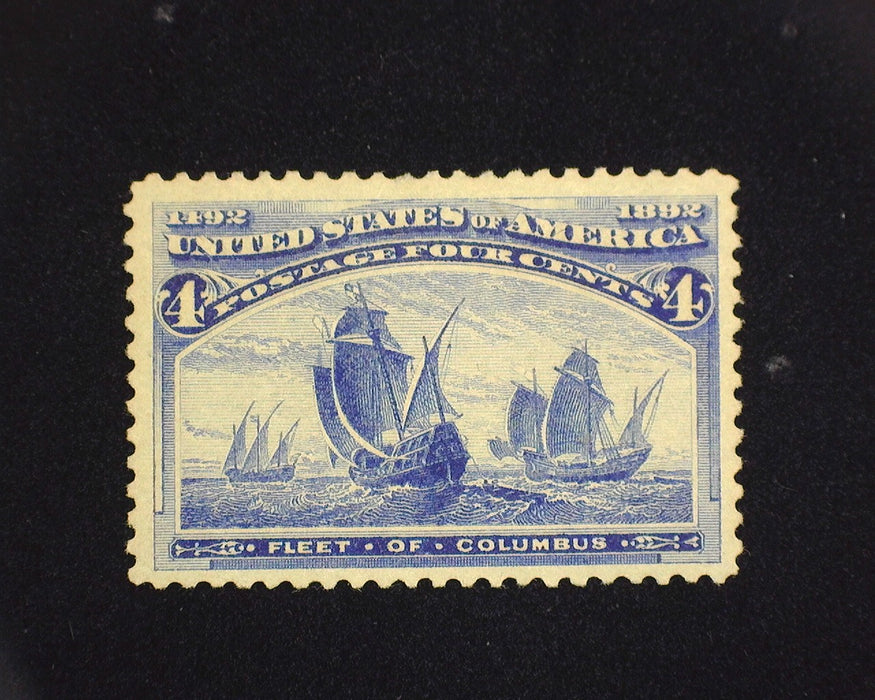 #233 MLH 4 cent Columbian. Vf/Xf US Stamp