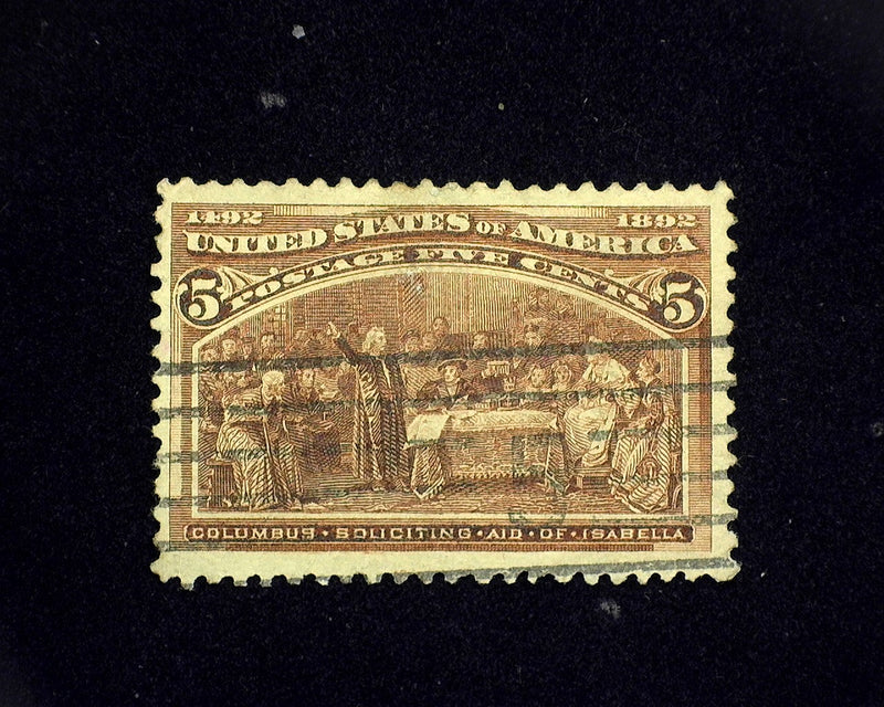 #234 5 Cent Columbian. Used Vf/Xf US Stamp