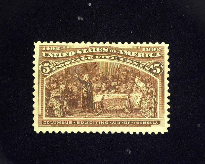 #234 5c Columbian Mint Vf/Xf No gum - US Stamp