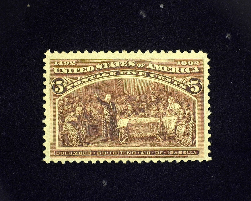 #234 5 Cent Columbian. Mint Vf/Xf LH US Stamp