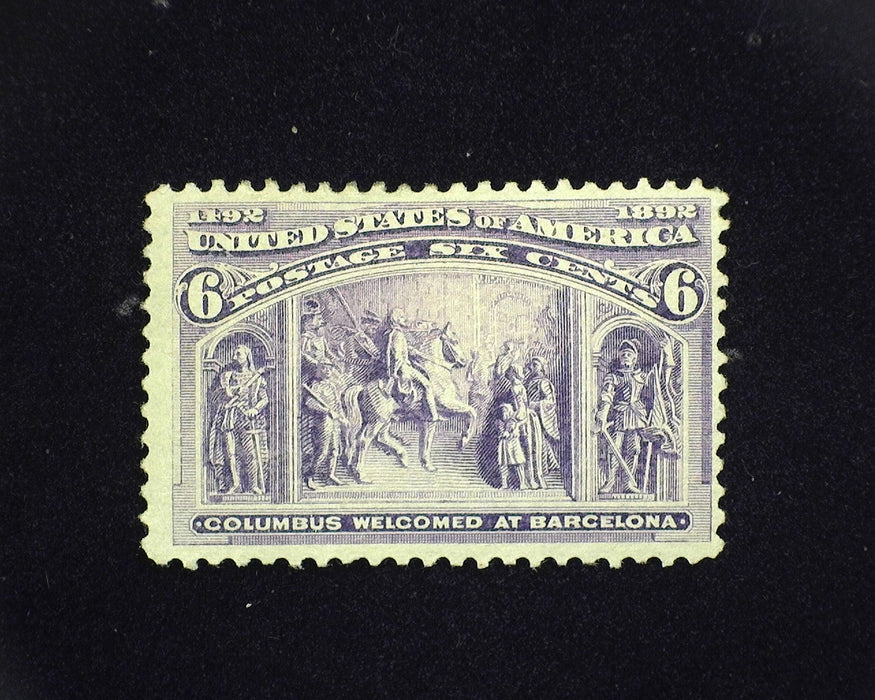 #235 MLH 6 cent Columbian. F US Stamp