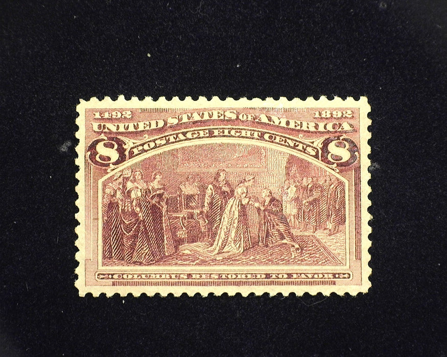 #236 MLH 8 cent Columbian. Vf/Xf US Stamp