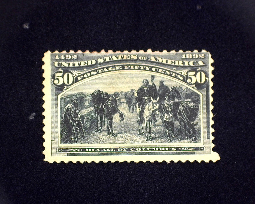 #240 MNG 50 cent Columbian. No gum. F US Stamp