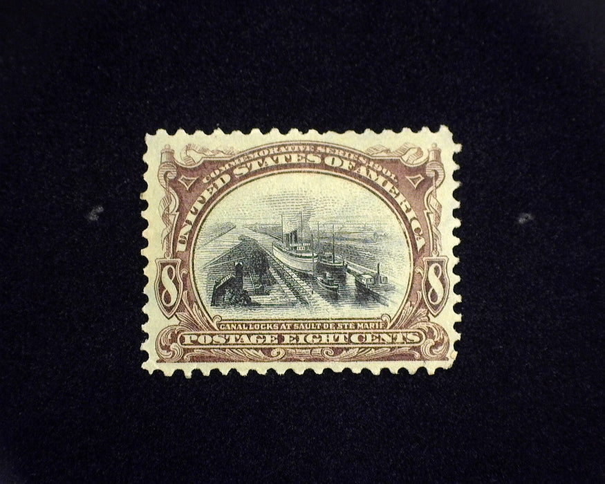 #298 MRG 8 cent Pan American. Regummed. Vf/Xf US Stamp