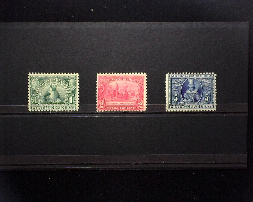 #328-330 MLH 1907 Jamestown 328-330. F US Stamp