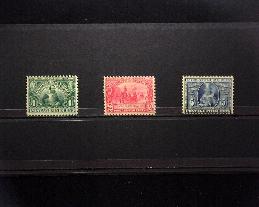 #328-330 MLH 1907 Jamestown 328-330. F US Stamp