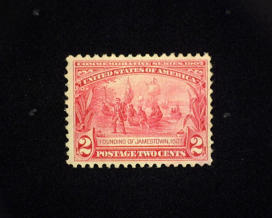 #329 MLH 2 cent Jamestown. LH VF US Stamp